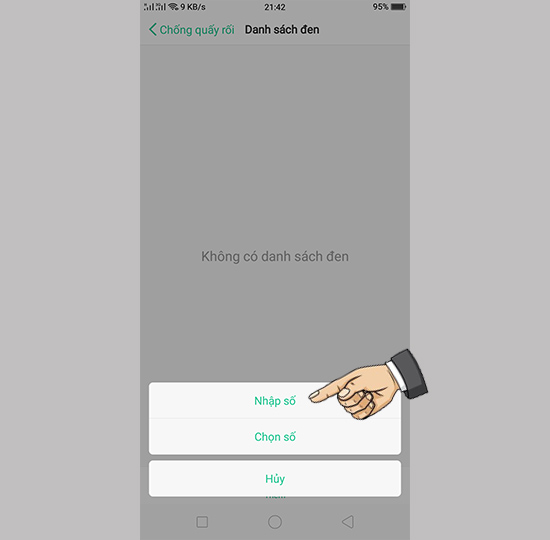 Thêm số để chặn